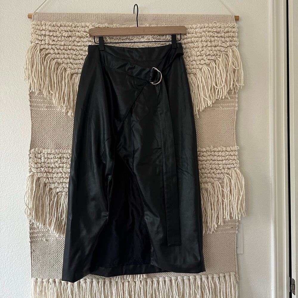 AMUR Ansley Faux Leather Skirt